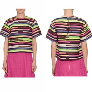 House of Holland Elspeth Jacquard-Stripe Top Blouse Fall Funky Unique